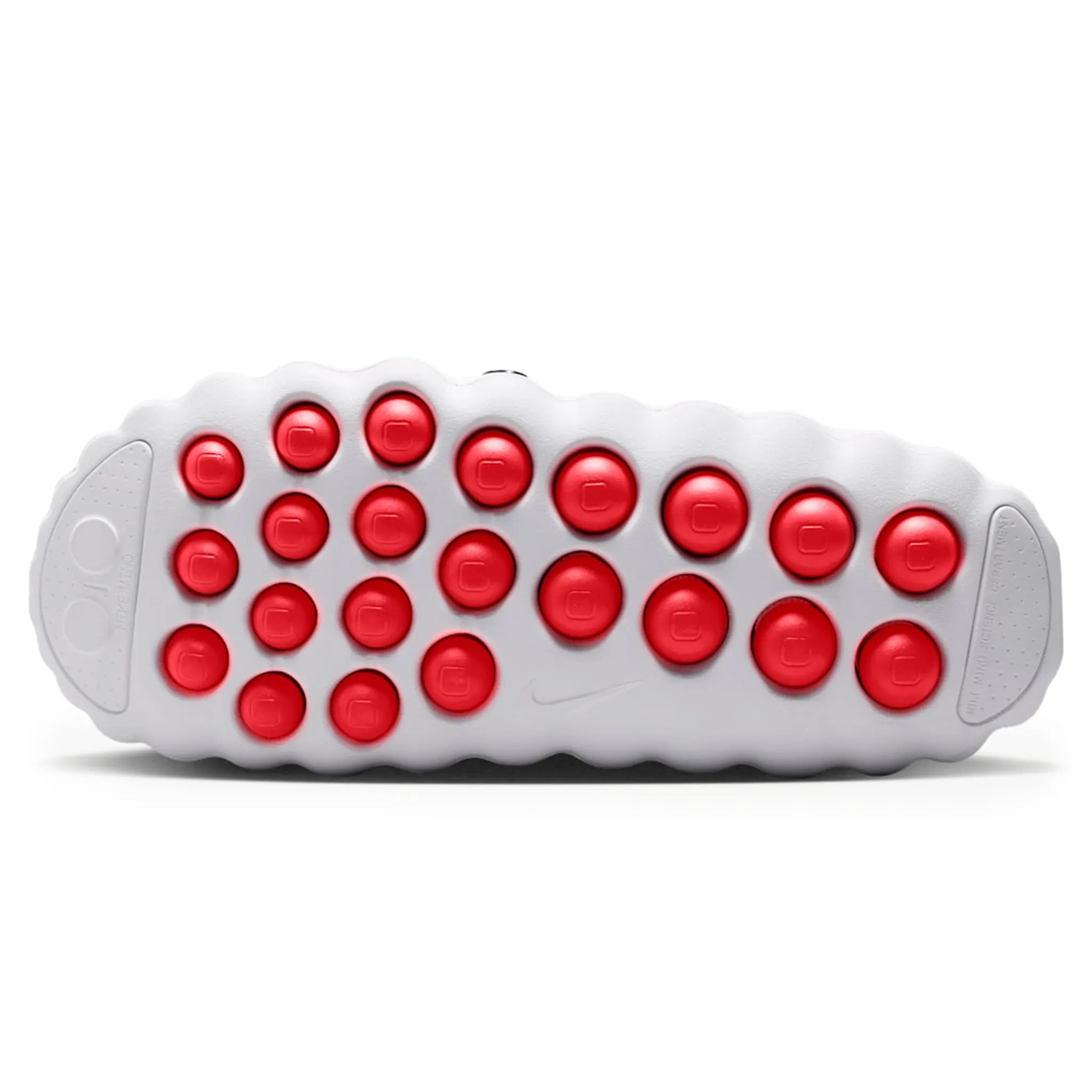 Sole View of Nike Mind 001 Pregame White Speed Red Mules HQ4307-001